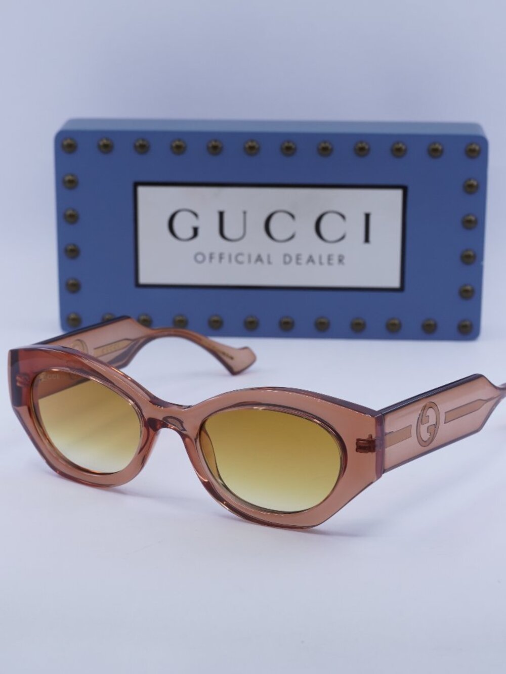 Gucci GG1553S 004 Oval Sunglasses - Amber / Brown